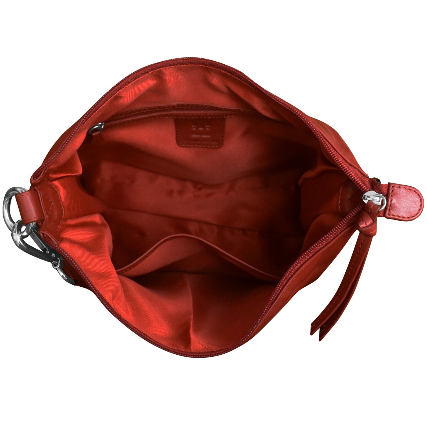 Leather Handbags and Accessories 6091 Red - Zip Top Hobo