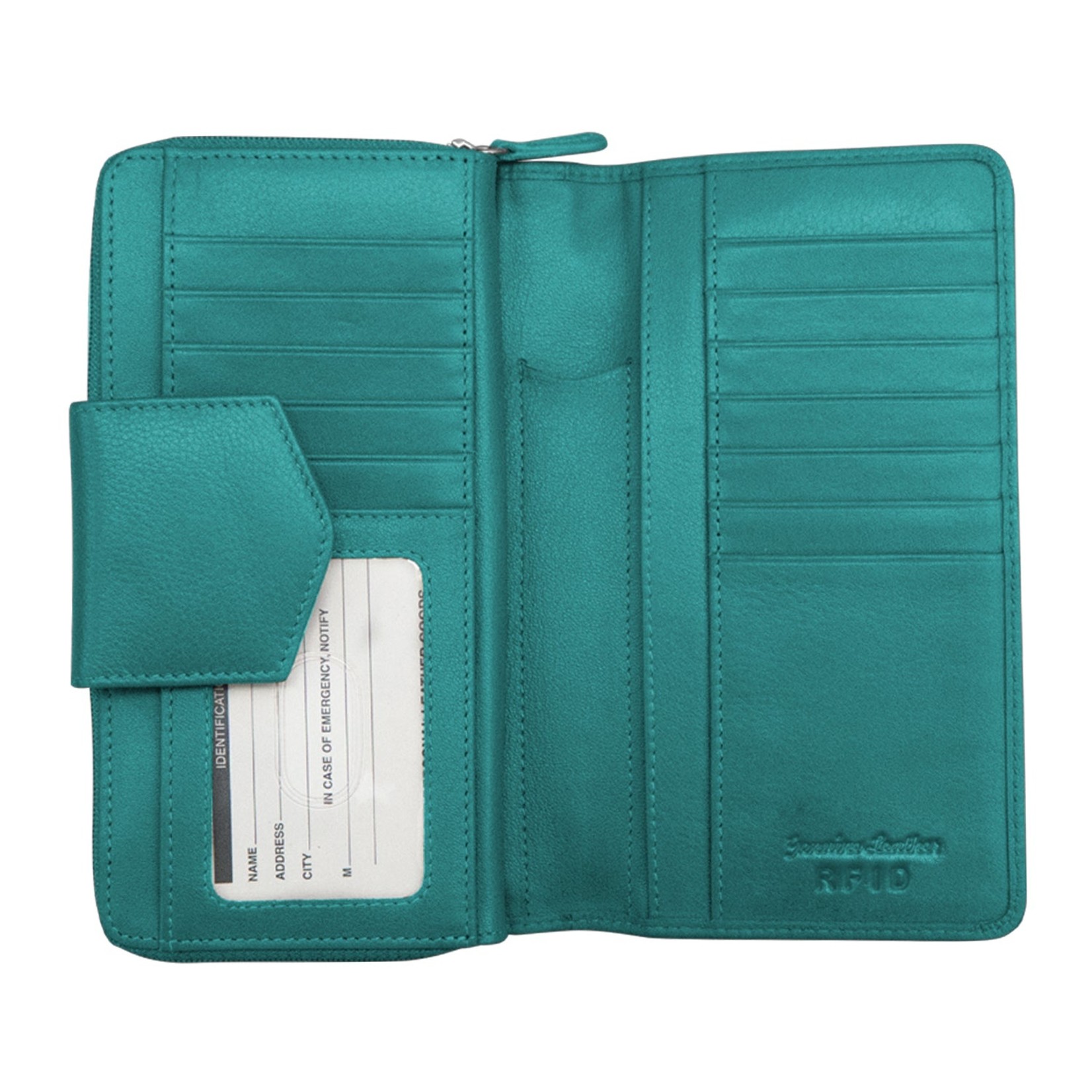 Leather Handbags and Accessories 7414 Aqua - Multi Organizer Wallet
