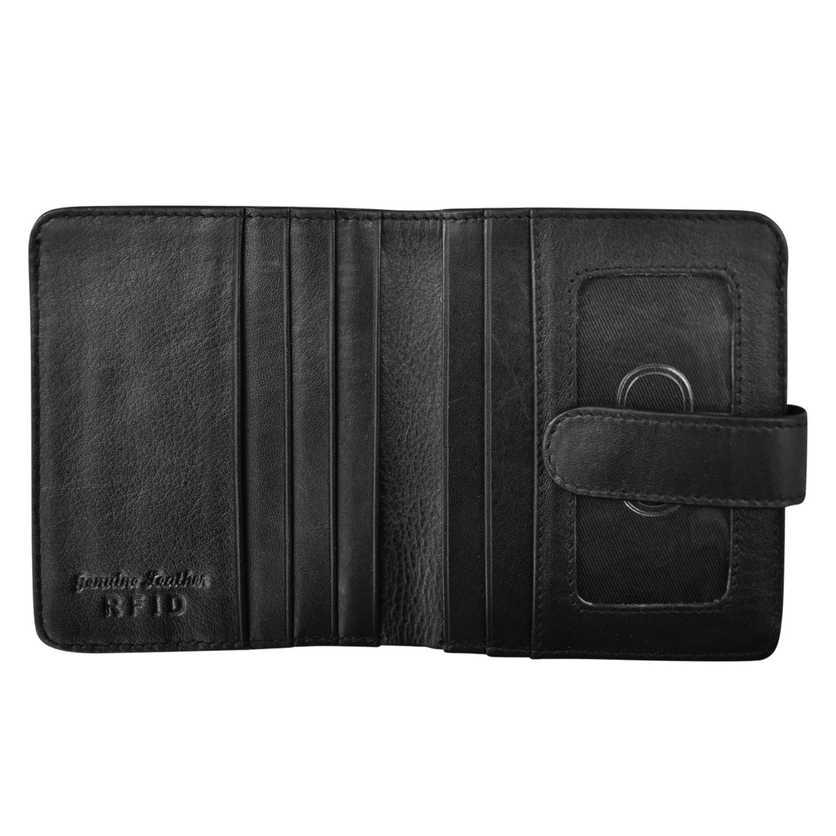 Leather Handbags and Accessories 7301 Black - RFID Small Wallet