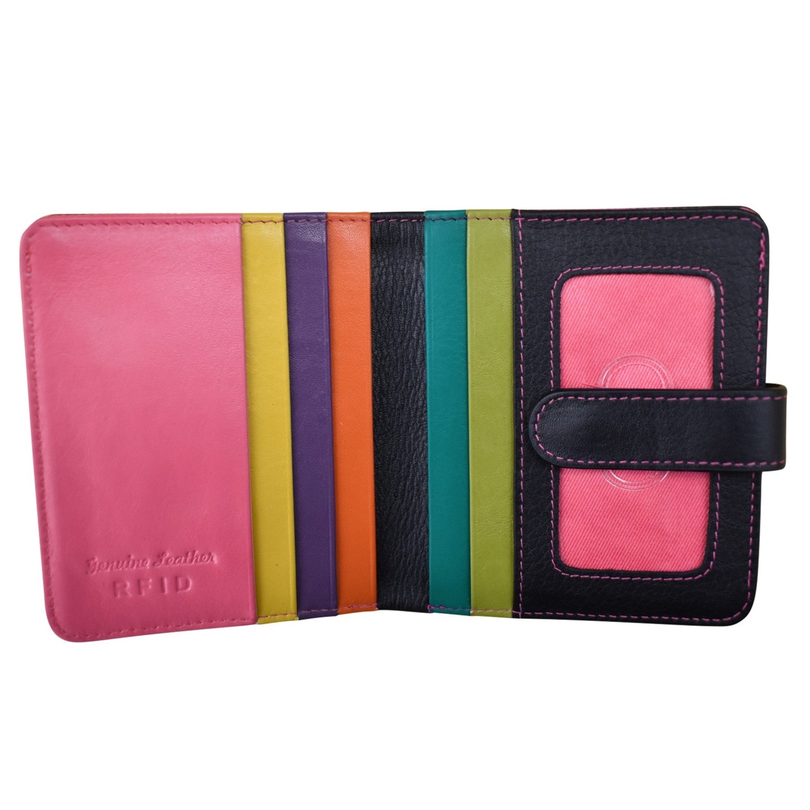 Leather Handbags and Accessories 7301 Black Brights - RFID Small Wallet