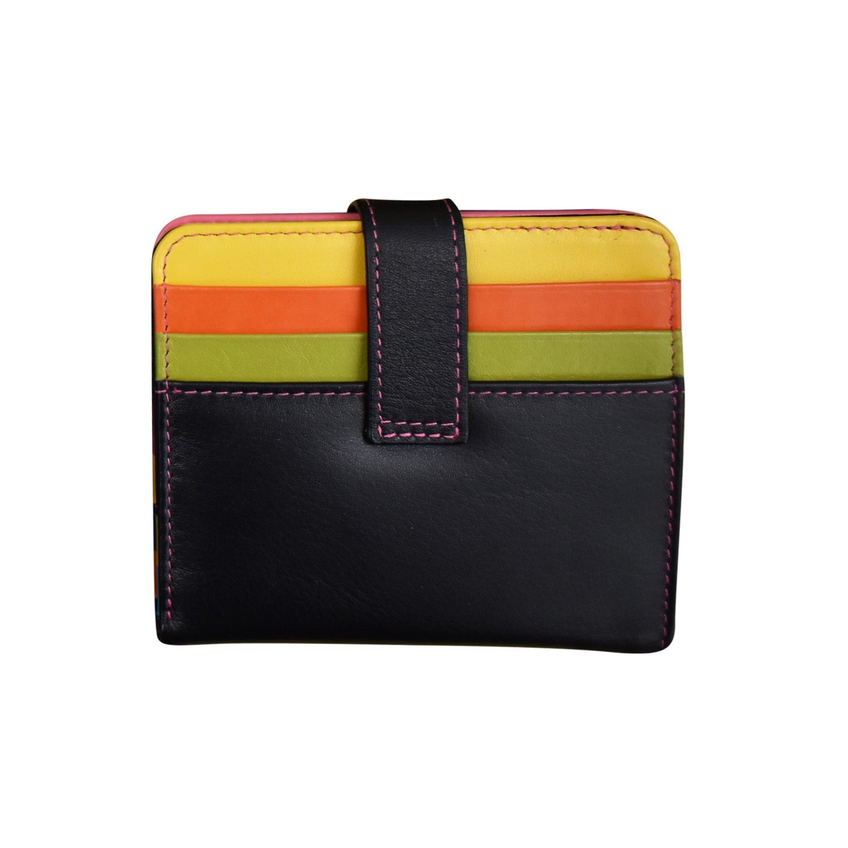 Leather Handbags and Accessories 7301 Black Brights - RFID Small Wallet