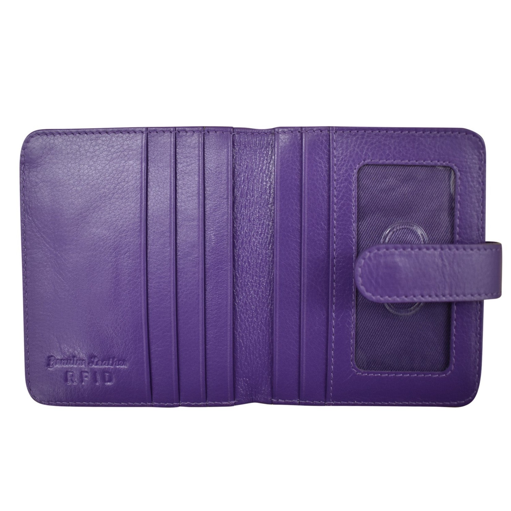 Leather Handbags and Accessories 7301 Purple - RFID Small Wallet