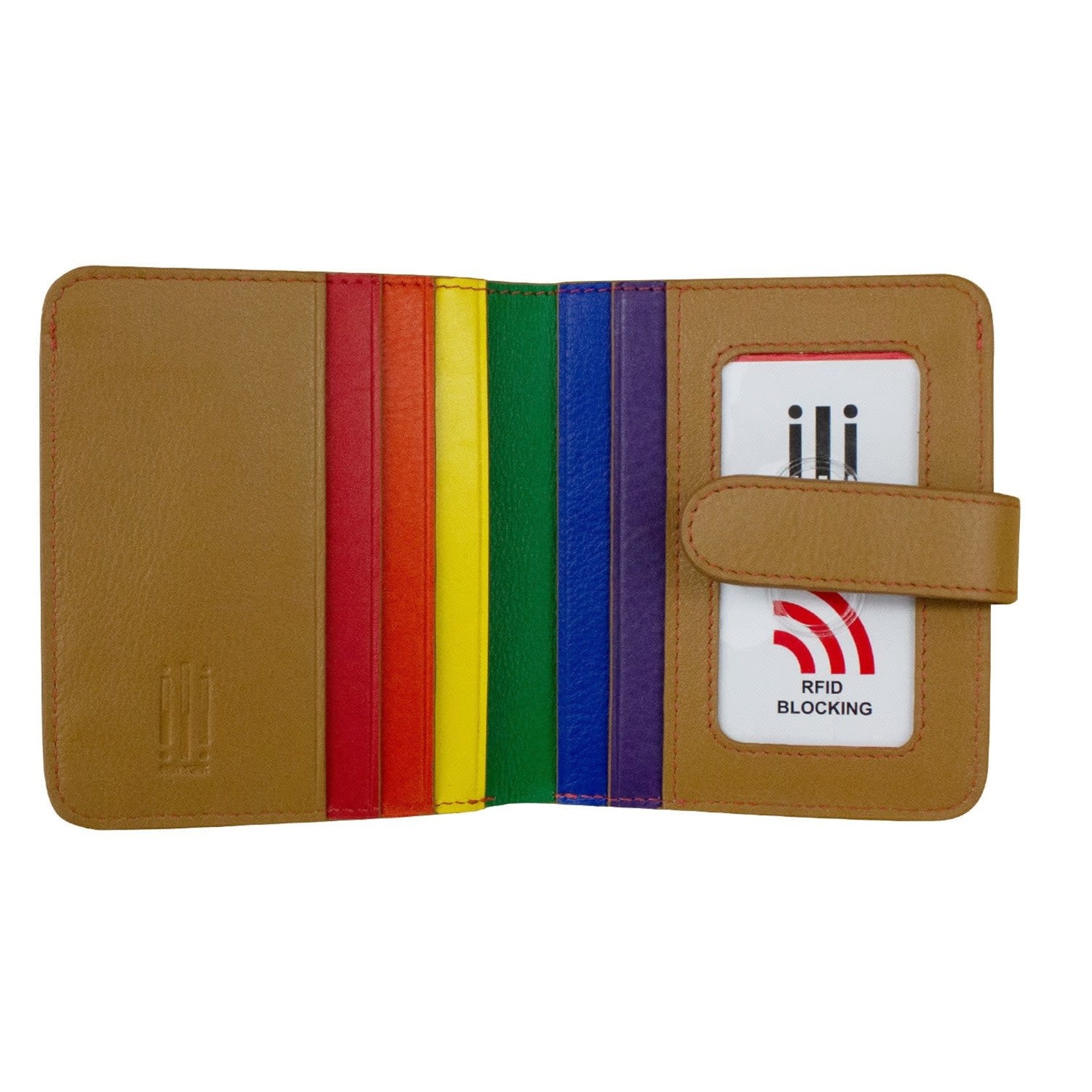 Leather Handbags and Accessories 7301 Rainbow Multi - RFID Small Wallet