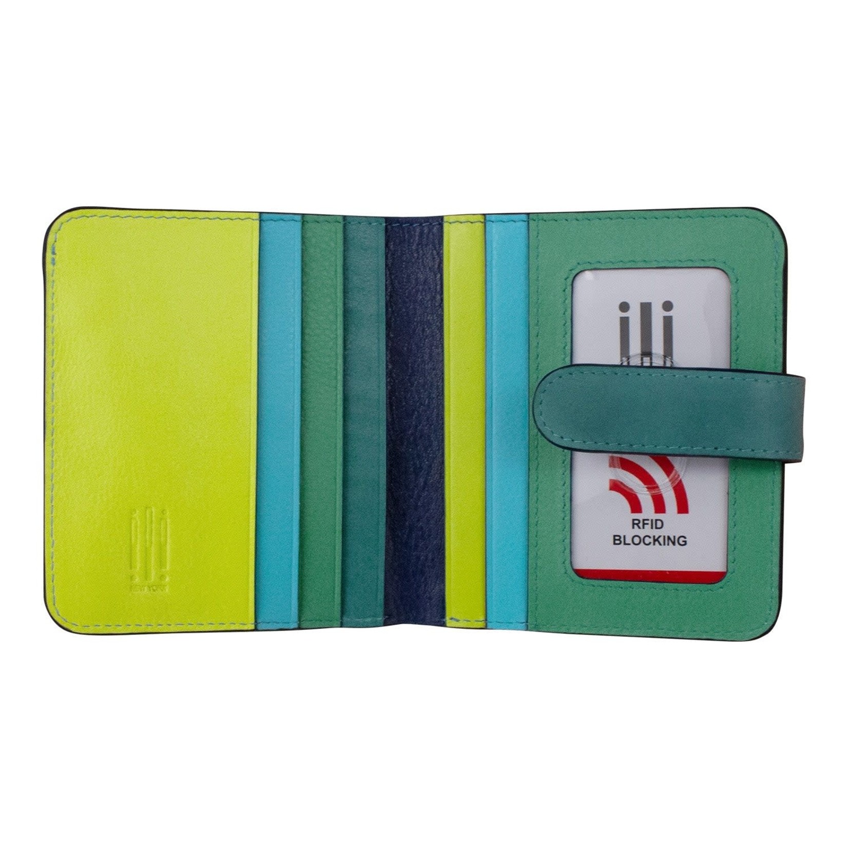 Leather Handbags and Accessories 7301 Serenity Multi - RFID Small Wallet