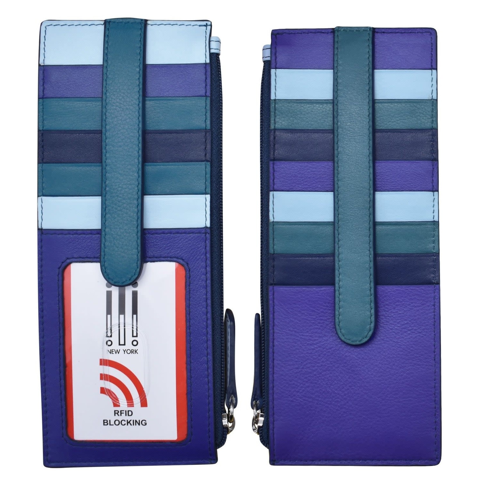 Leather Handbags and Accessories 7800 Denim Multi - RFID Card Holder