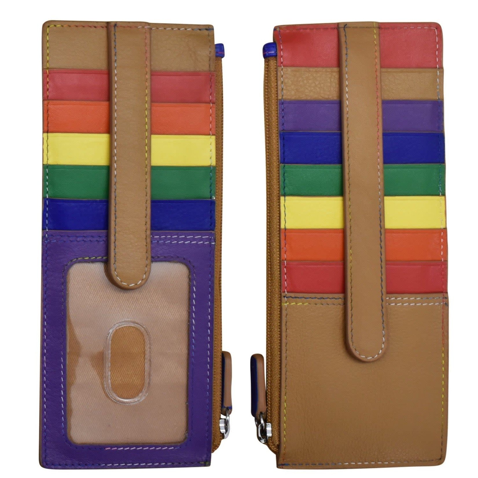 Leather Handbags and Accessories 7800 Rainbow Multi - RFID Card Holder