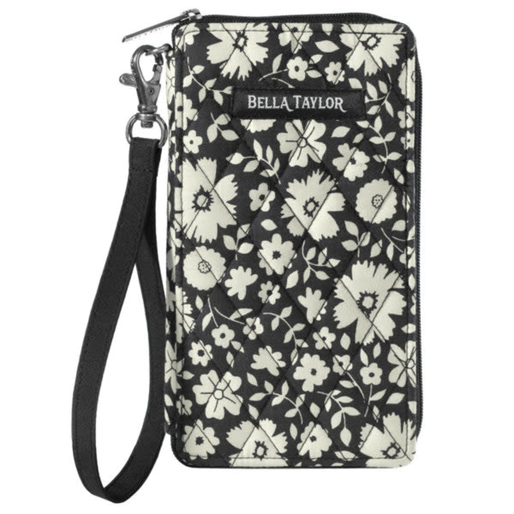 Bella Taylor RFID Modern Wristlet Wallet Bicolor Floral Black