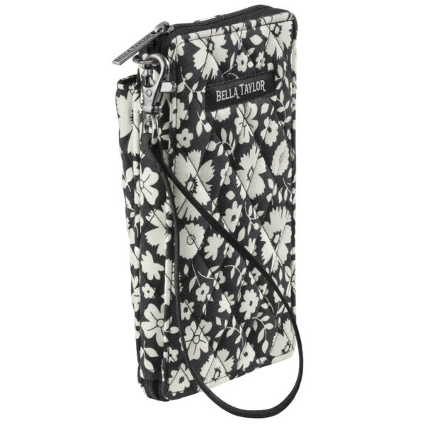 Bella Taylor Bicolor Floral Black - RFID Modern Wristlet Wallet