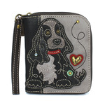 Chala Zip Around Wallet - Cocker Spaniel - Black