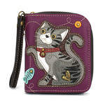 Chala Zip Around Wallet Gray Tabby Cat