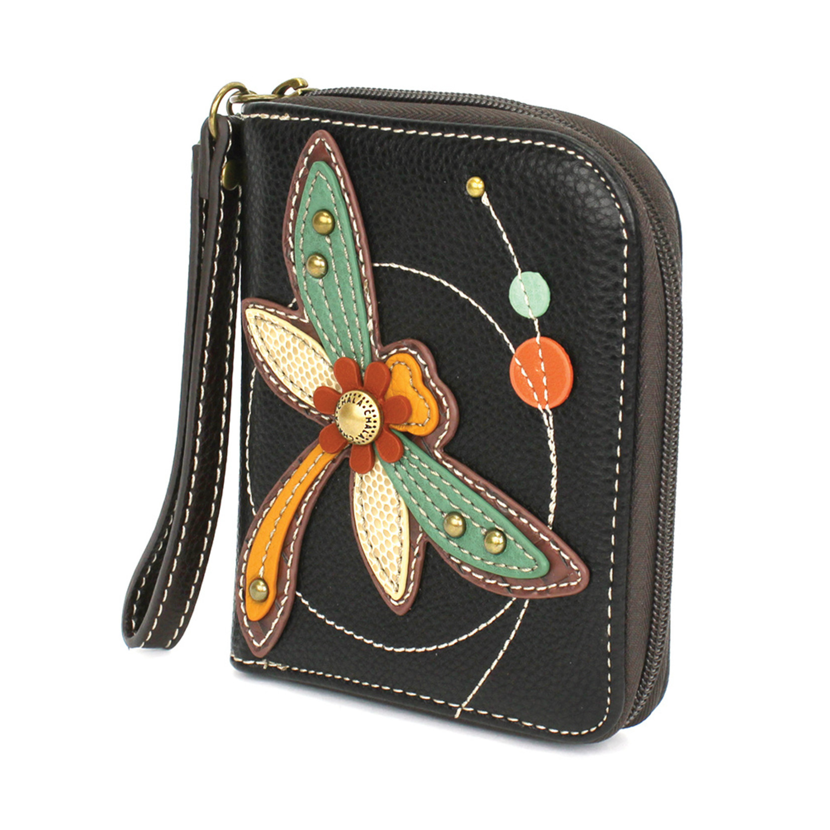 Chala Zip Around Wallet Dragonfly Black