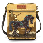 Chala Double Pocket Crossbody - Safari Horse Brown