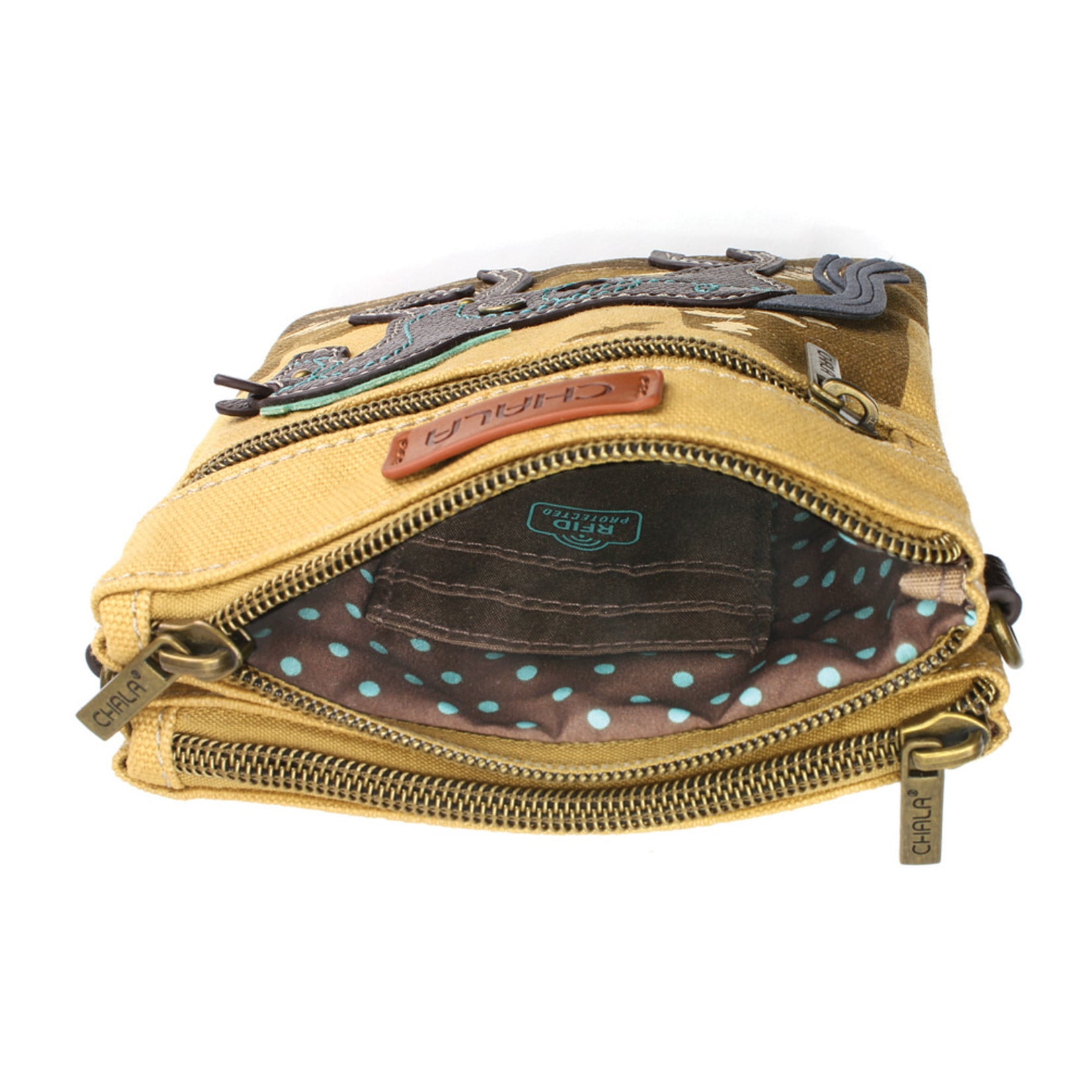 Chala Double Pocket Crossbody - Safari Horse Brown