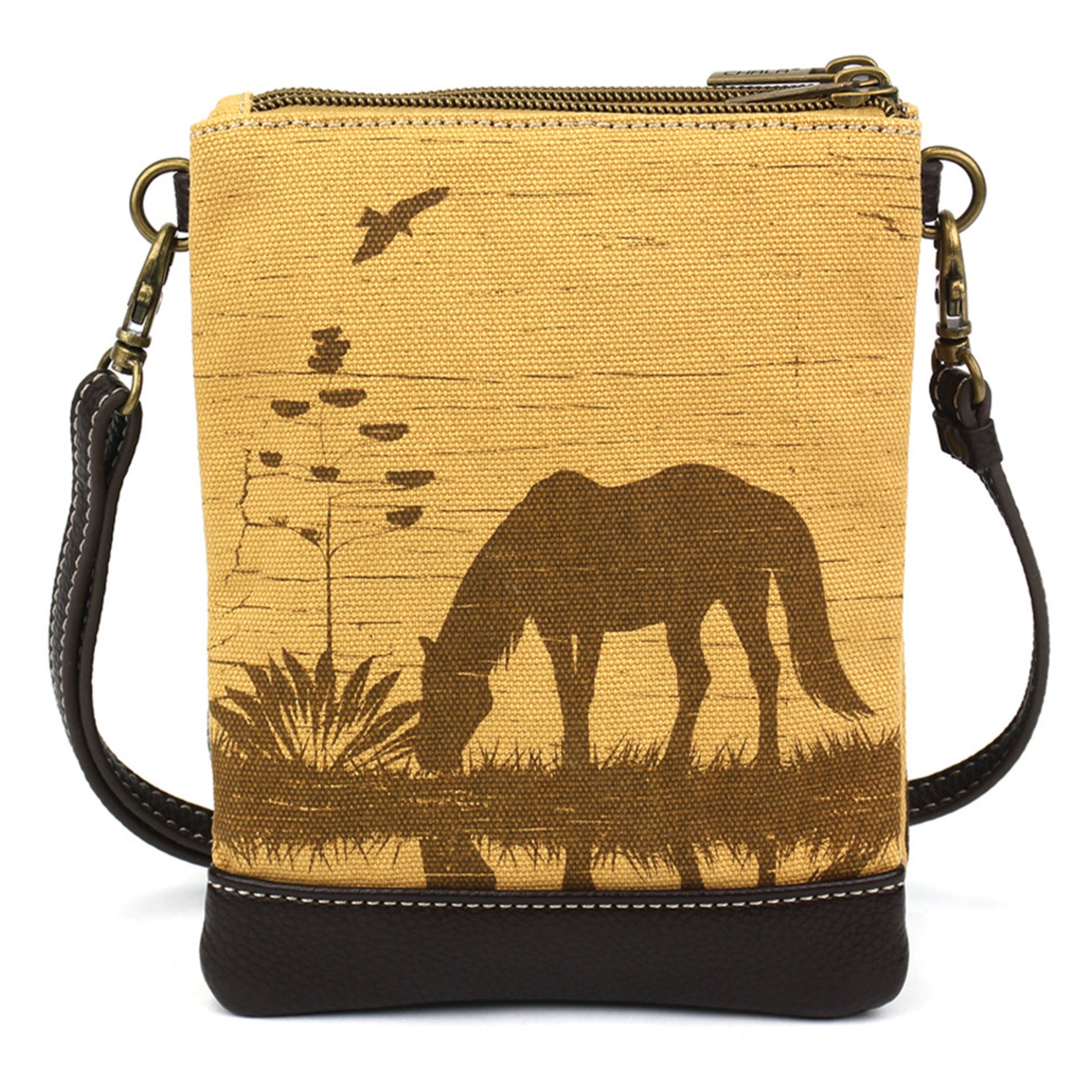 Chala Double Pocket Crossbody - Safari Horse Brown