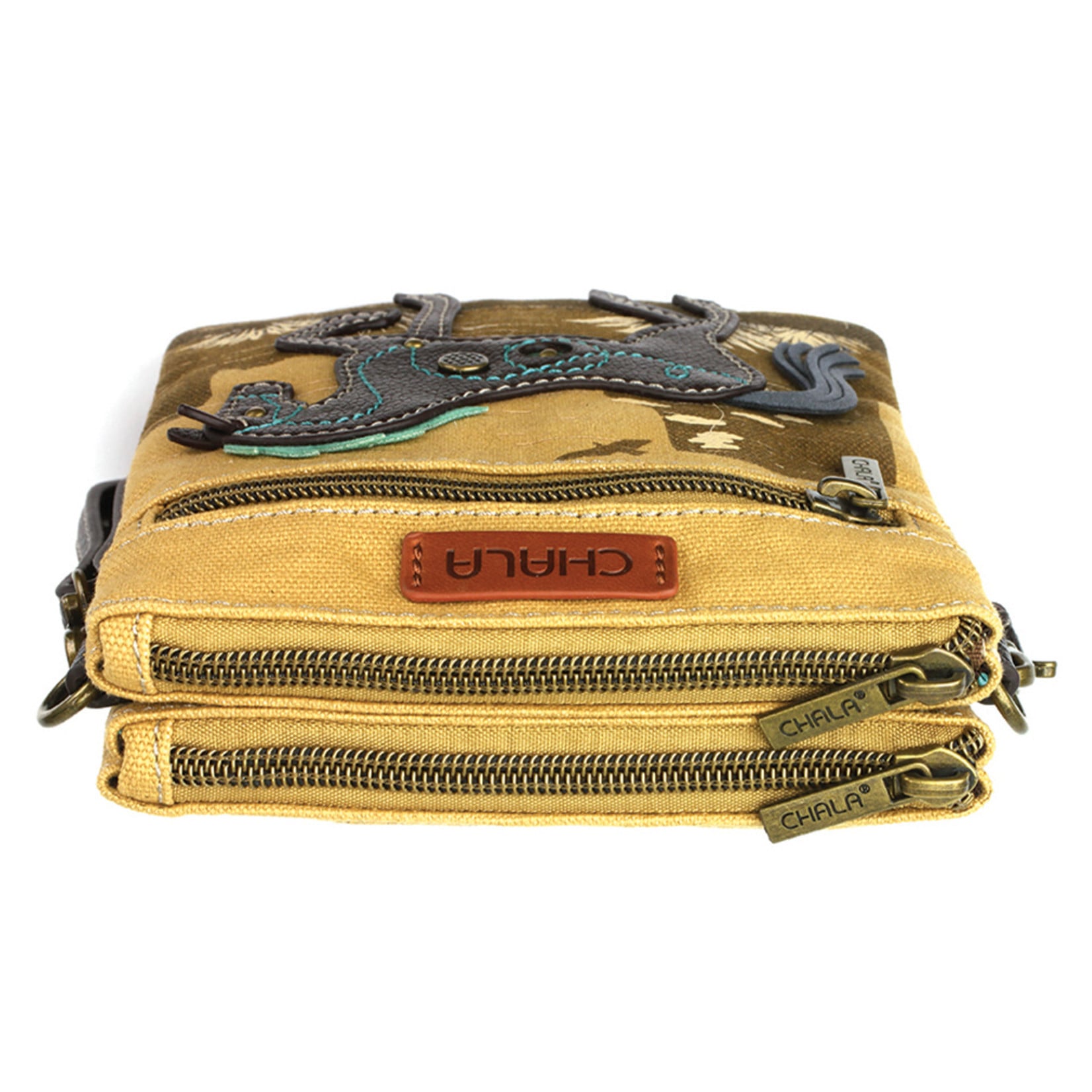 Chala Double Pocket Crossbody - Safari Horse Brown
