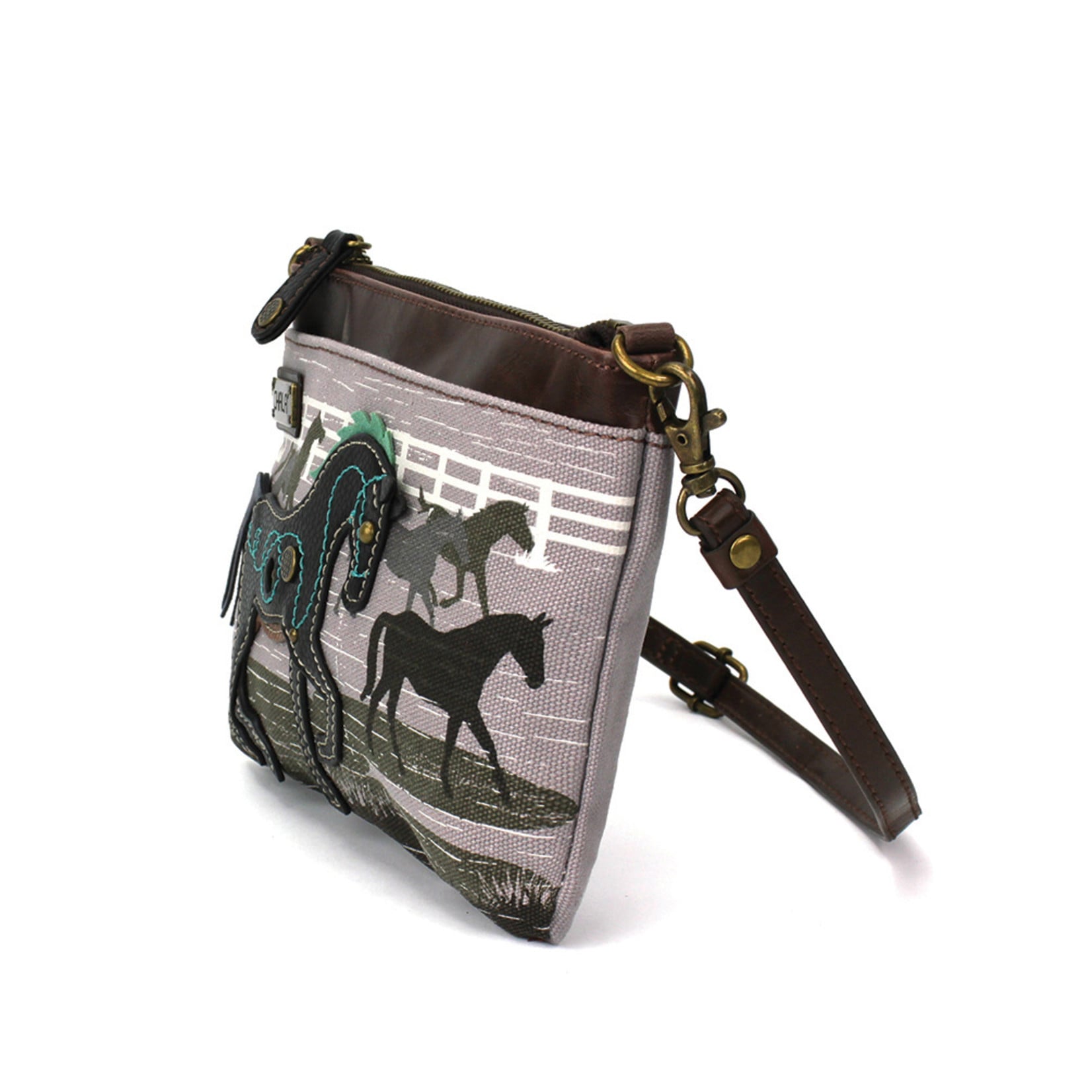 Chala Safari Horse Canvas Mini Crossbody (Gray)