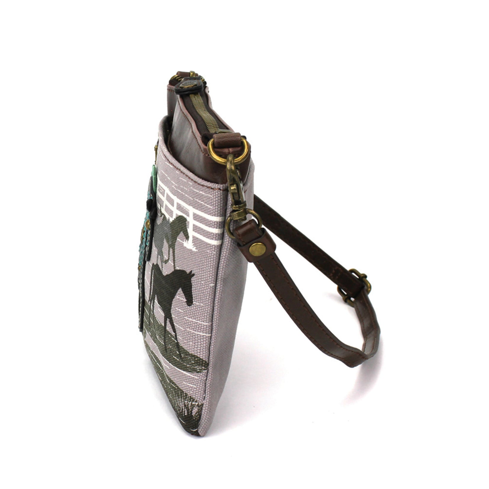 Chala Safari Horse Canvas Mini Crossbody (Gray)