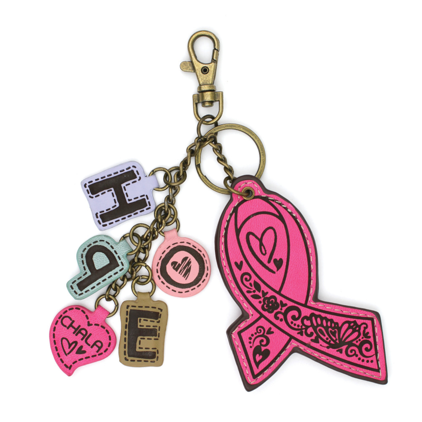 Chala Charming Charms Keychain - Ribbon - Pink
