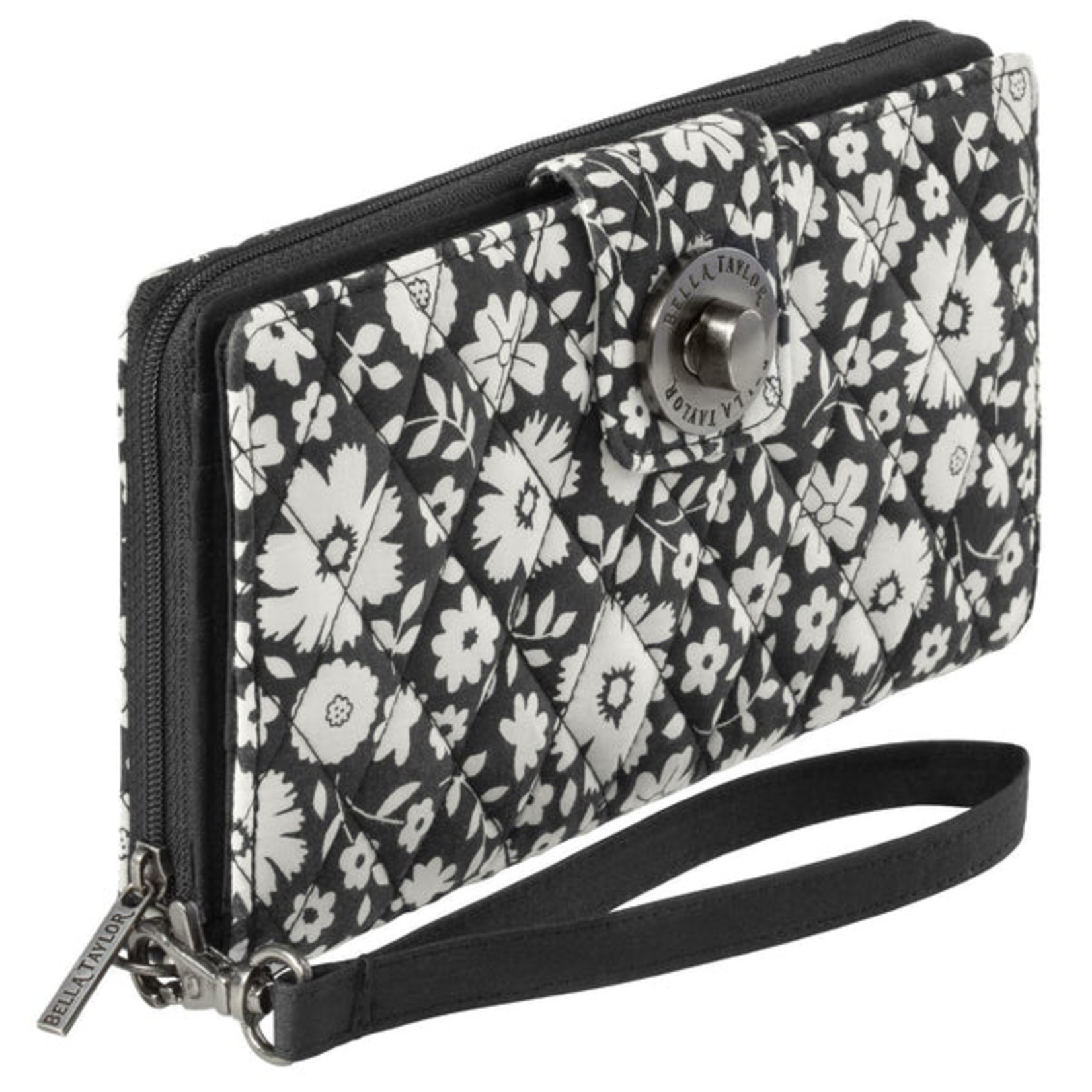 Bella Taylor Bicolor Floral Black - RFID Cash System Wallet