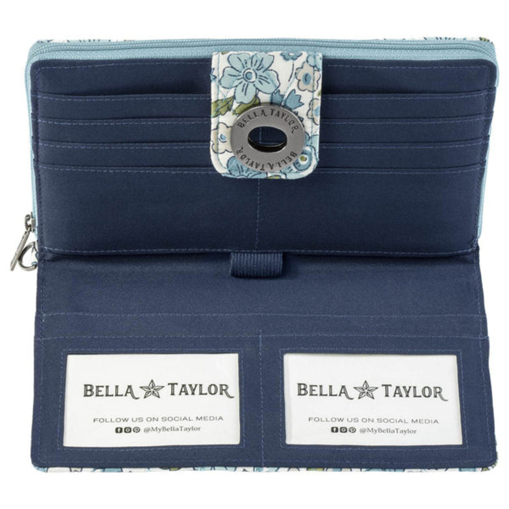 Bella Taylor Delicate Floral Blue - RFID Cash System Wallet
