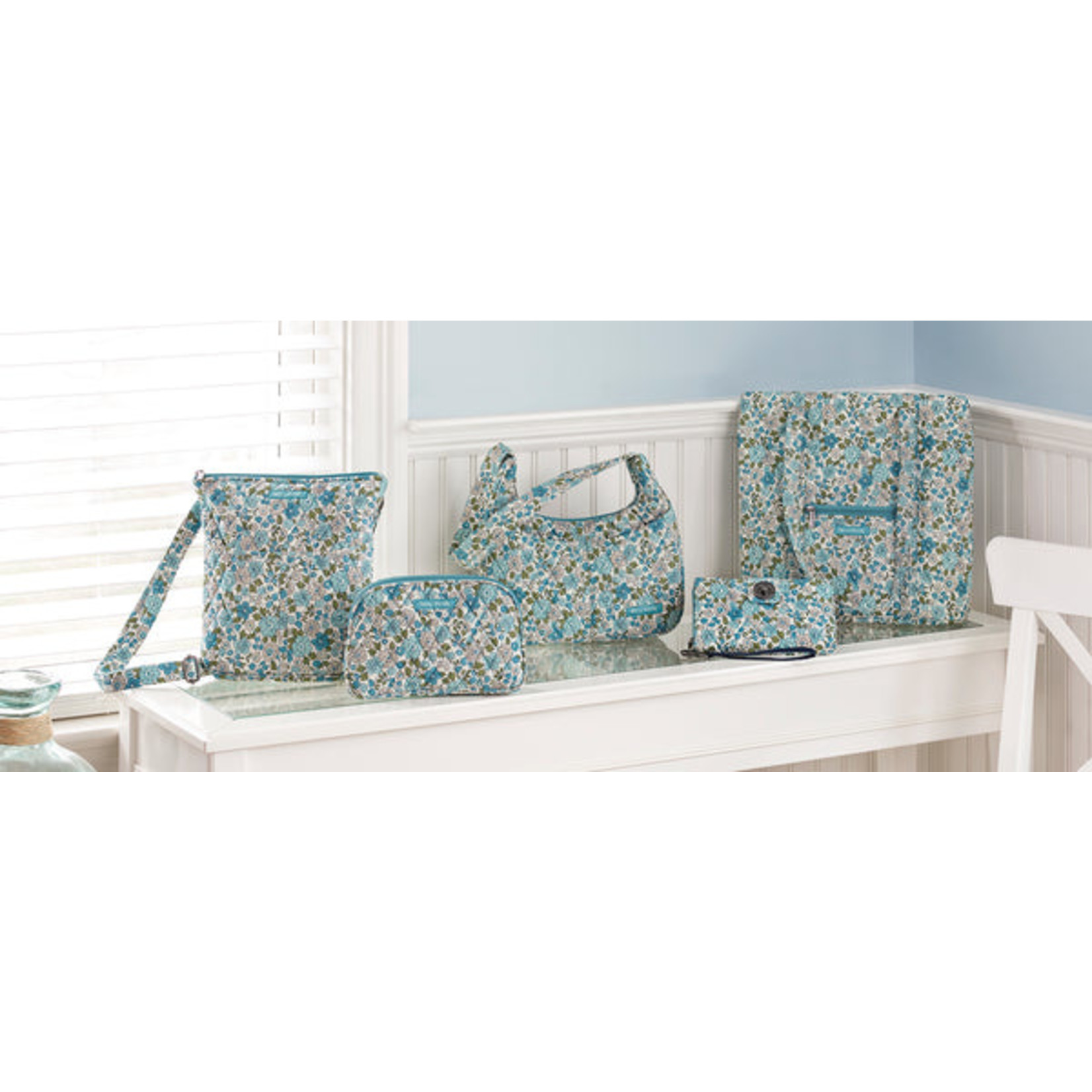 Bella Taylor RFID Envelope Wallet - Delicate Floral Blue