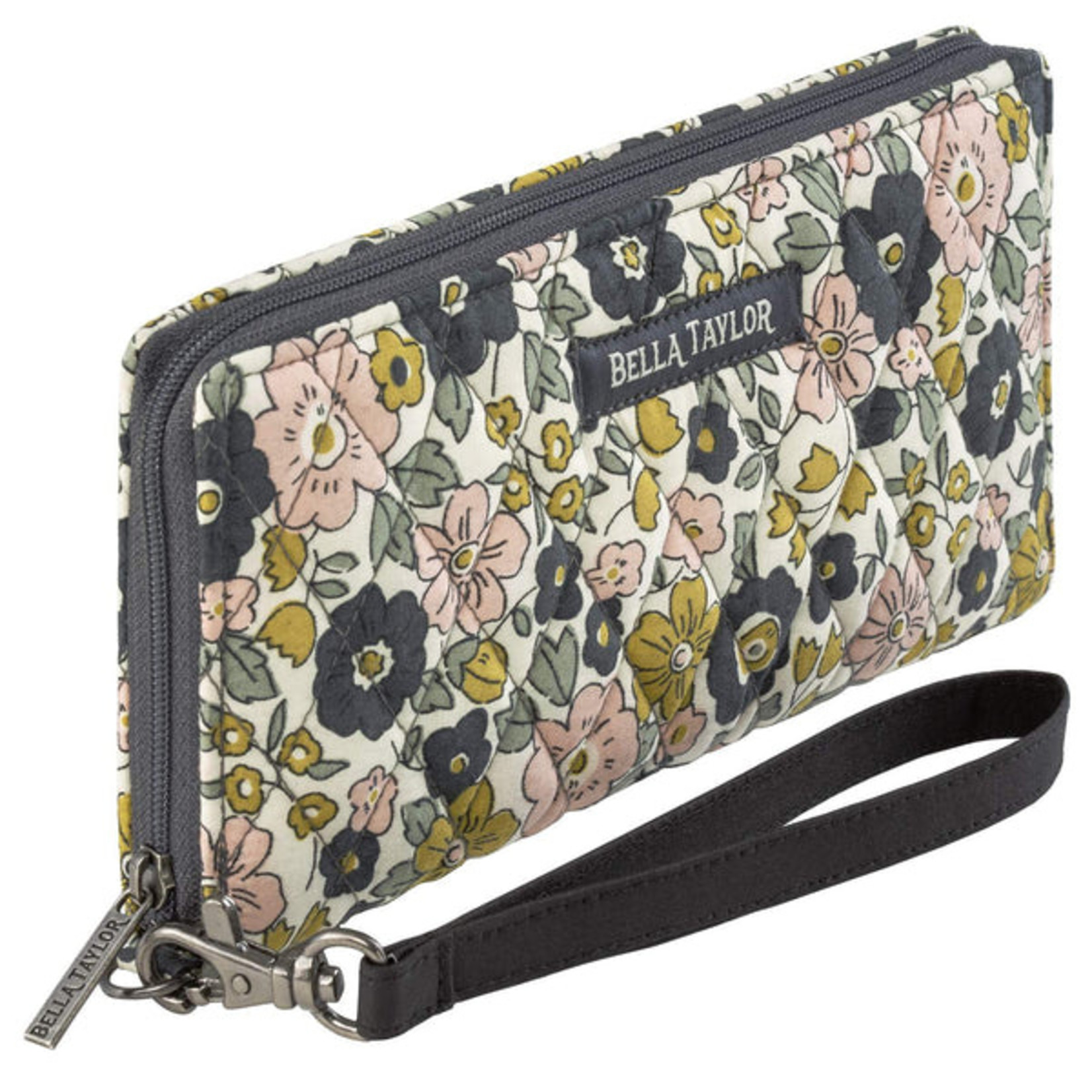 Bella Taylor Delicate Floral Charcoal - RFID Envelope Wallet