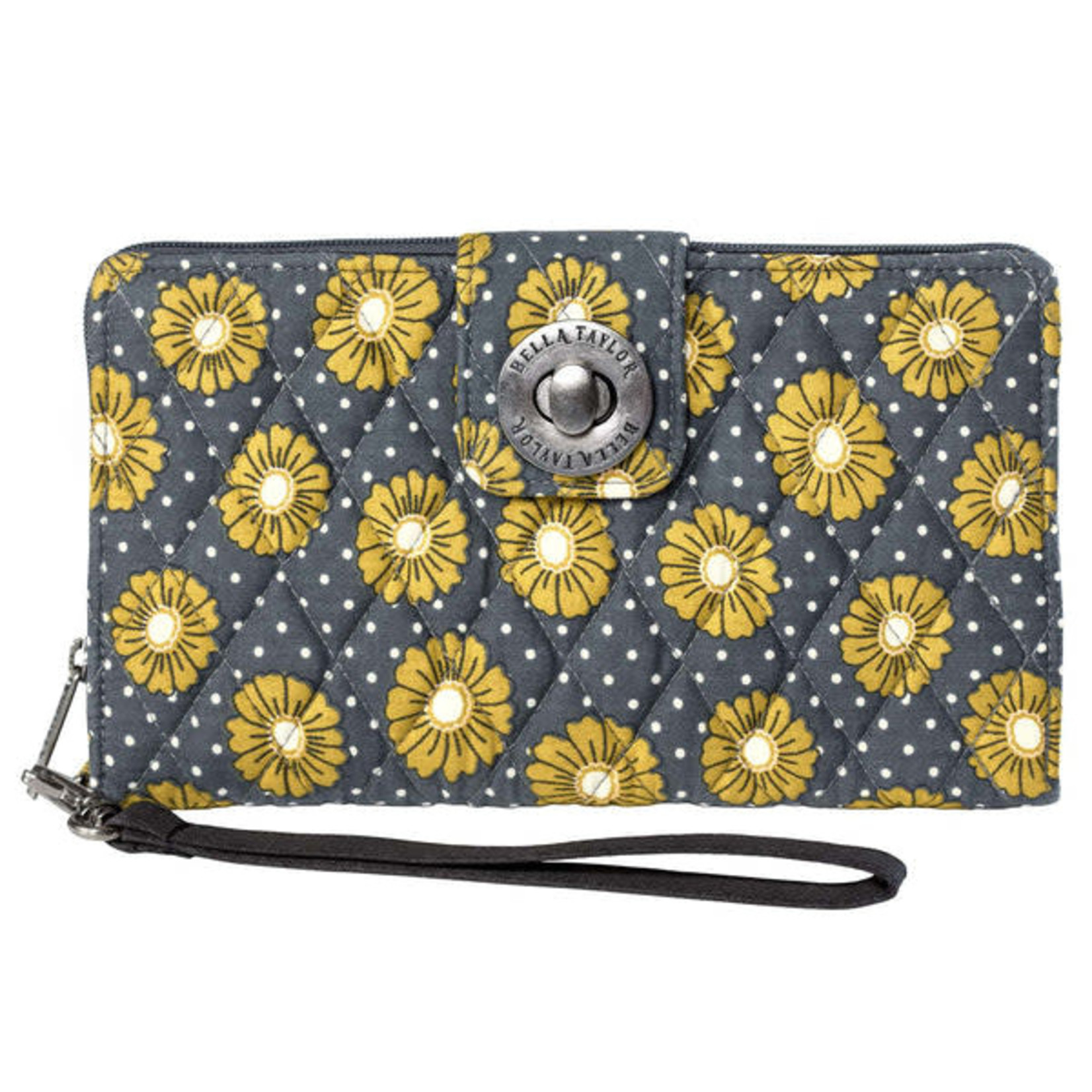 Bella Taylor RFID Cash System Wallet - Dotted Daisy Charcoal