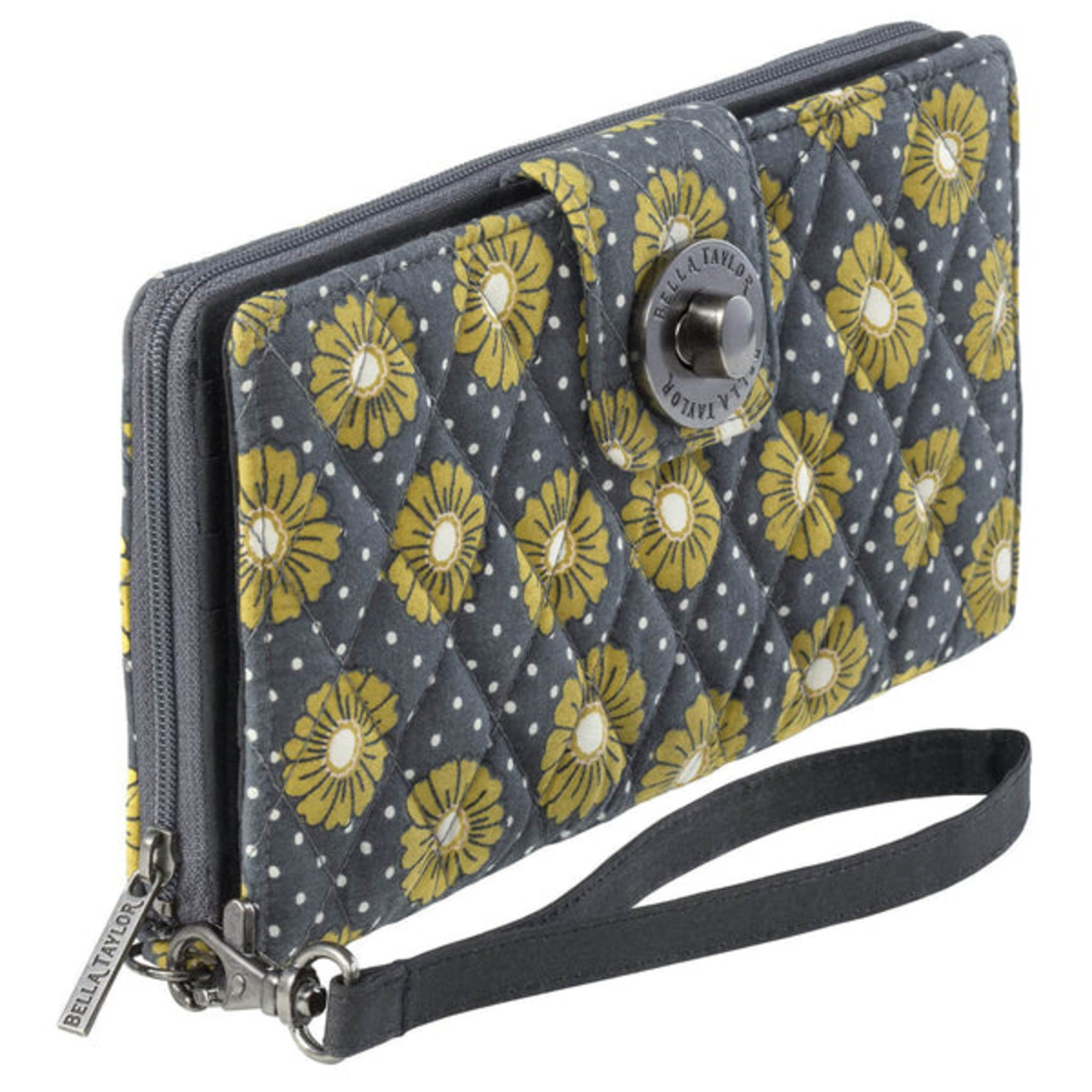 Bella Taylor Dotted Daisy Charcoal - RFID Cash System Wallet