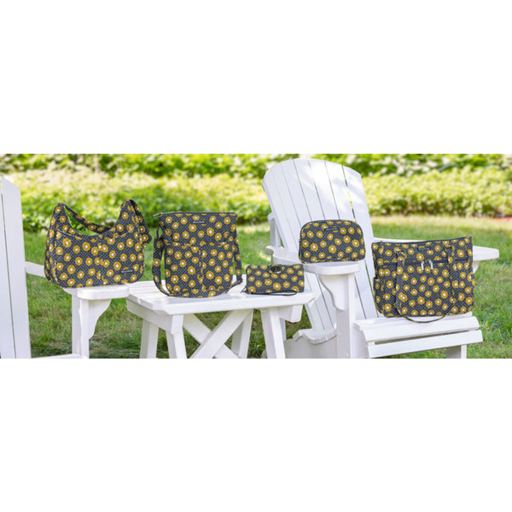 Bella Taylor RFID Cash System Wallet - Dotted Daisy Charcoal