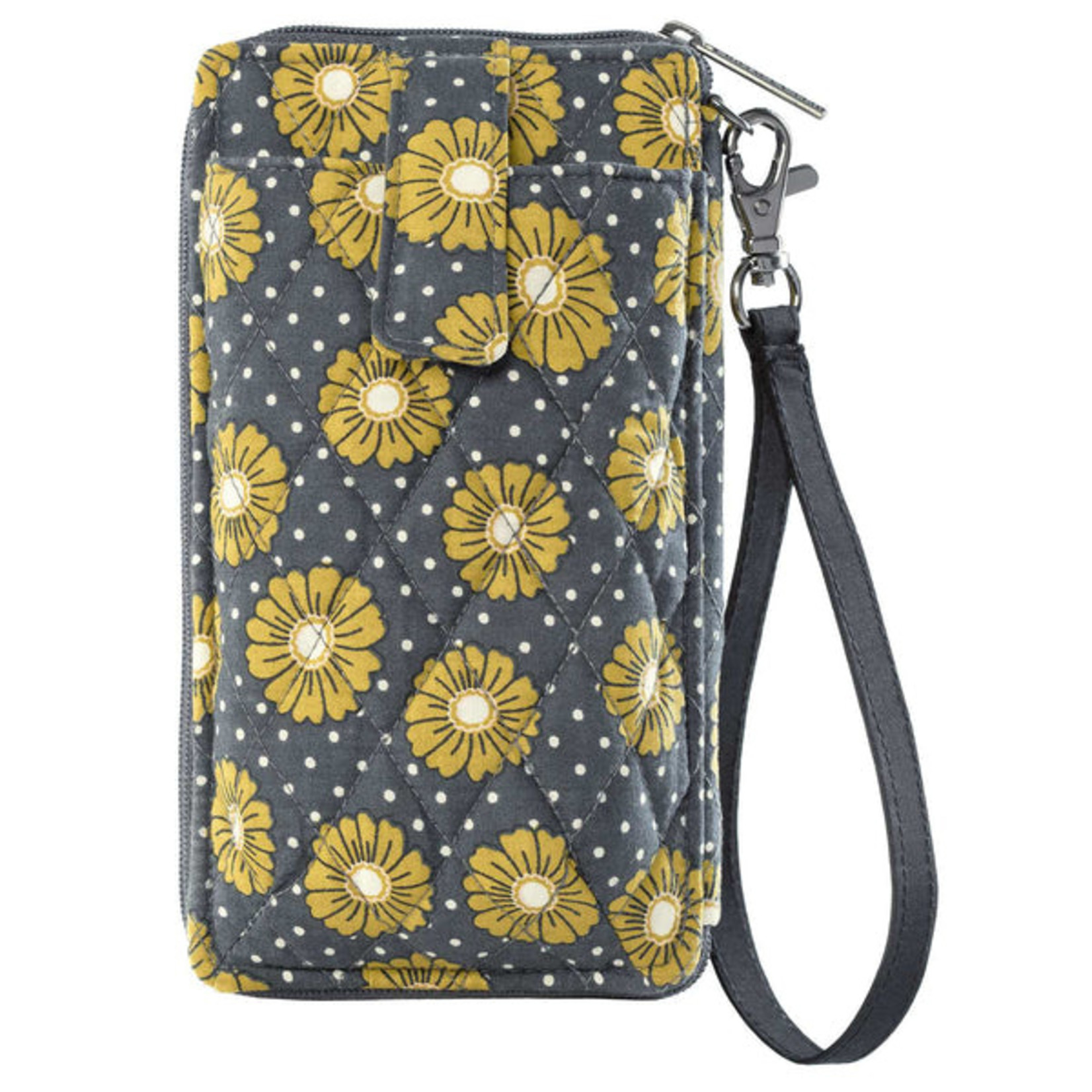 Bella Taylor Dotted Daisy Charcoal - RFID Modern Wristlet Wallet