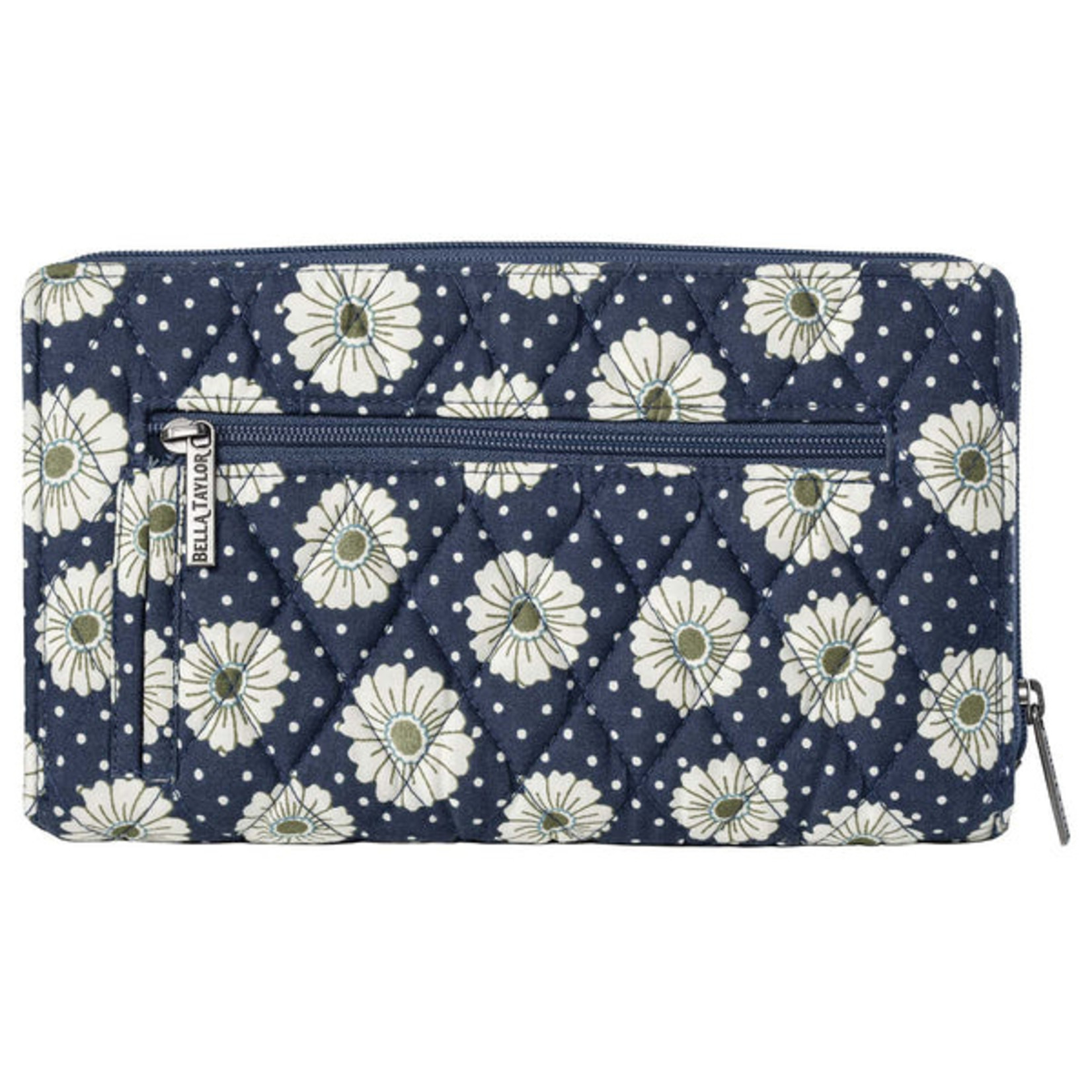 Bella Taylor Dotted Daisy Navy - RFID Cash System Wallet