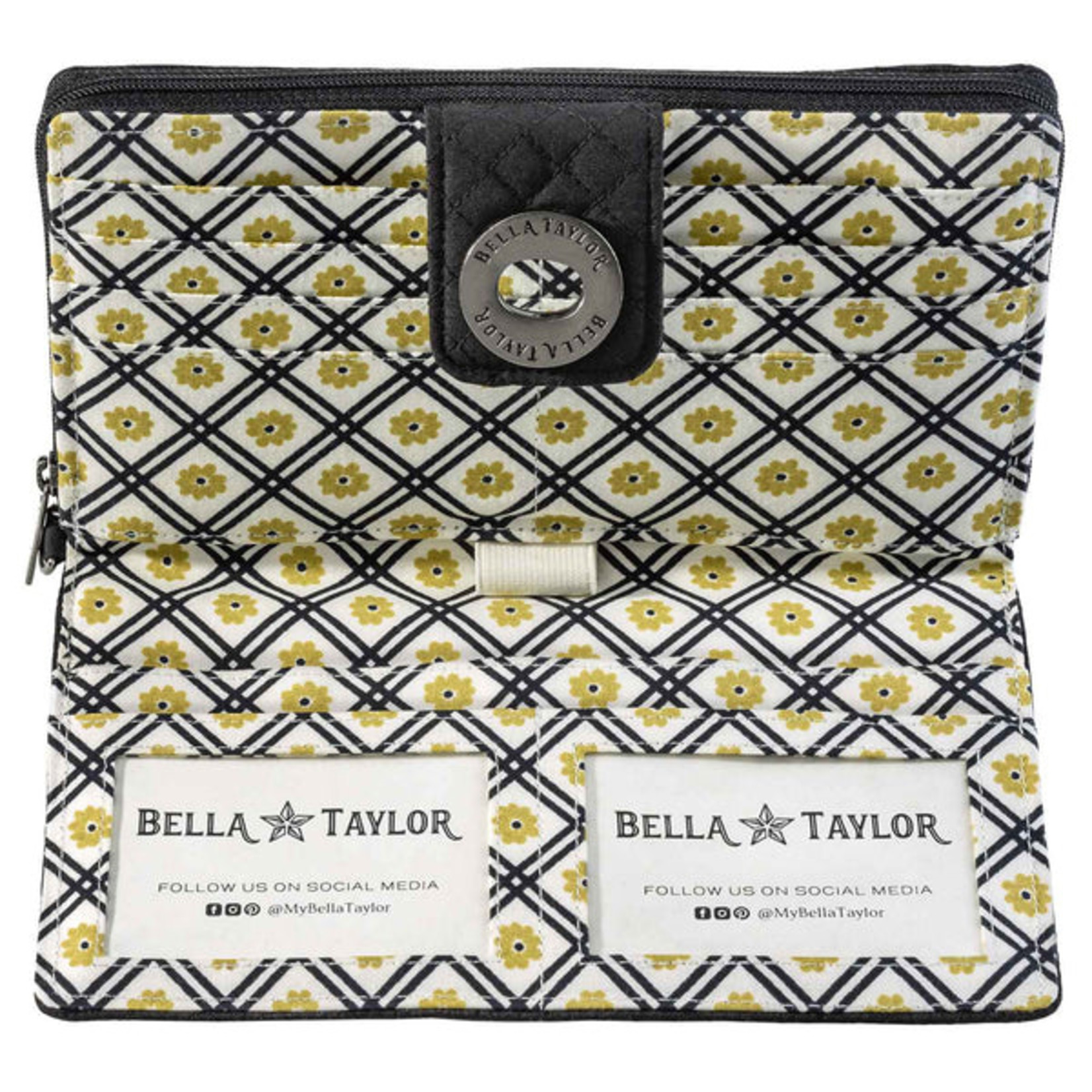 Bella Taylor RFID Wristlet Cash System Wallet for Cash Envelope Budgeting |  Money Organizer Budget Wallet | Cash Stuffing Wallet | Quilted Navy