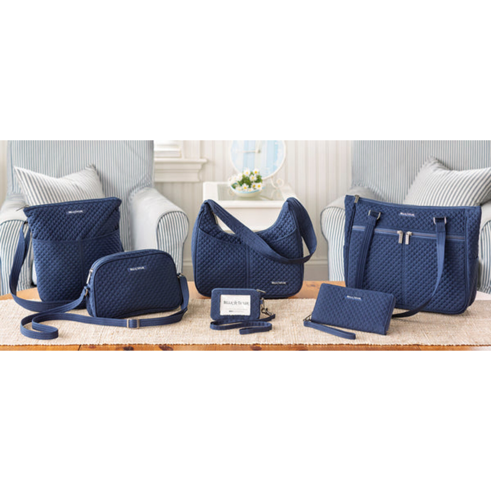 Bella Taylor Small Shoulder Tote - Solid Navy