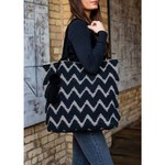 Black and Cream Textured Tote - Woven 175