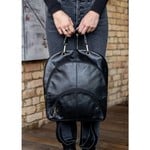 Leather Handbags and Accessories Black Leather Backpack 186