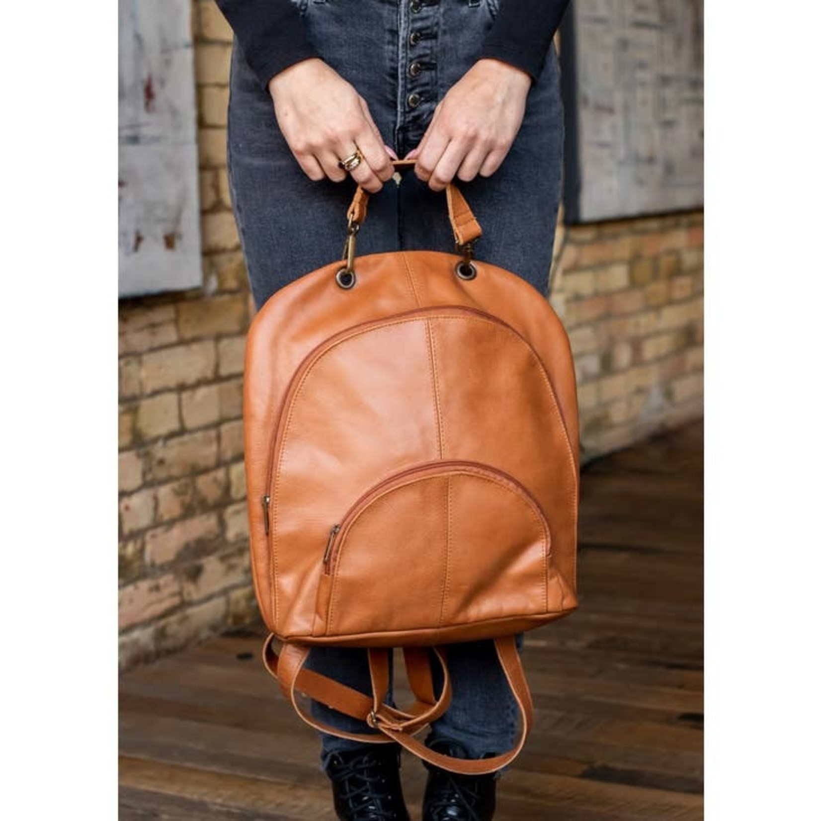 Leather Handbags and Accessories Brown Leather Backpack 187
