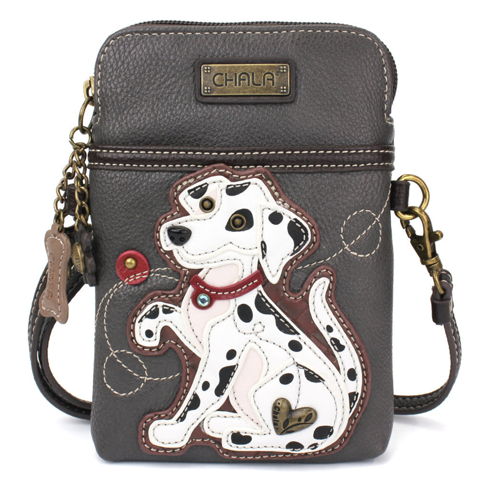 Chala Cell Phone Crossbody Bag Paw Print - Gray