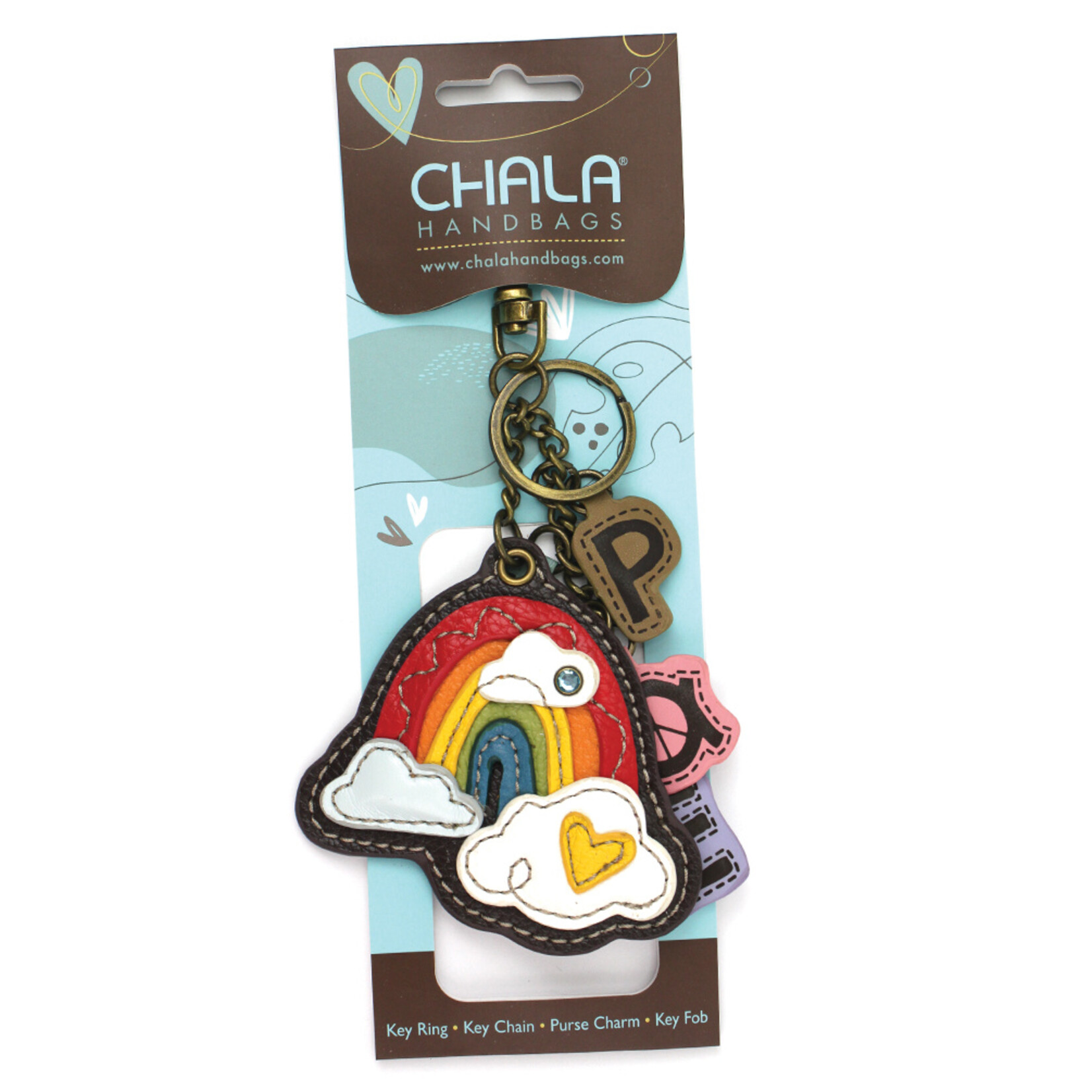chala charming charms keychain rainbow peace