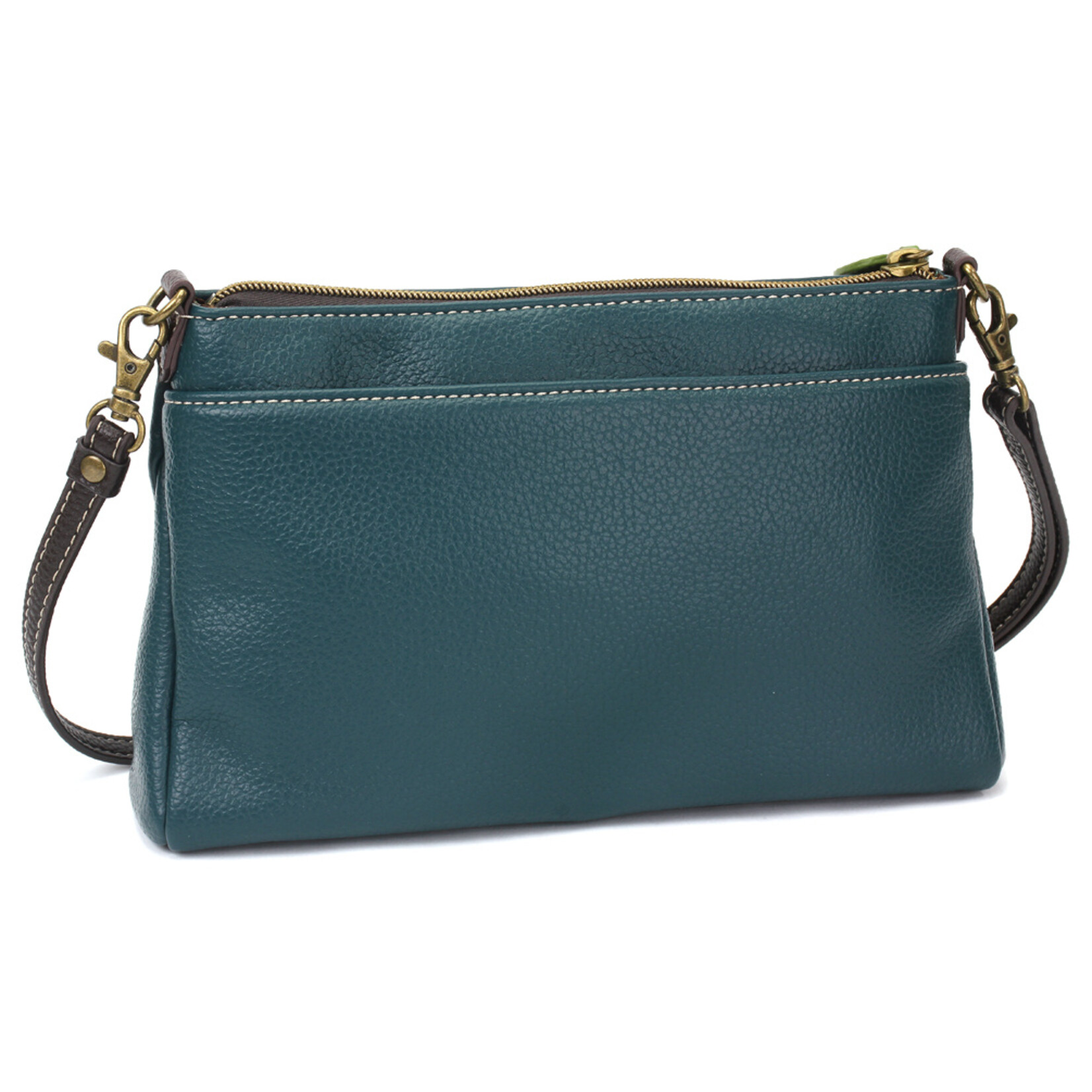 Metallic Turquoise Crossbody Bag Lined Bag Zipper Pockets 