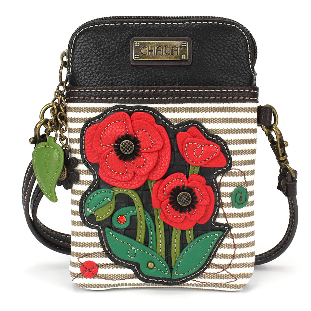 Cell Phone Crossbody Red Poppy The Handbag Store