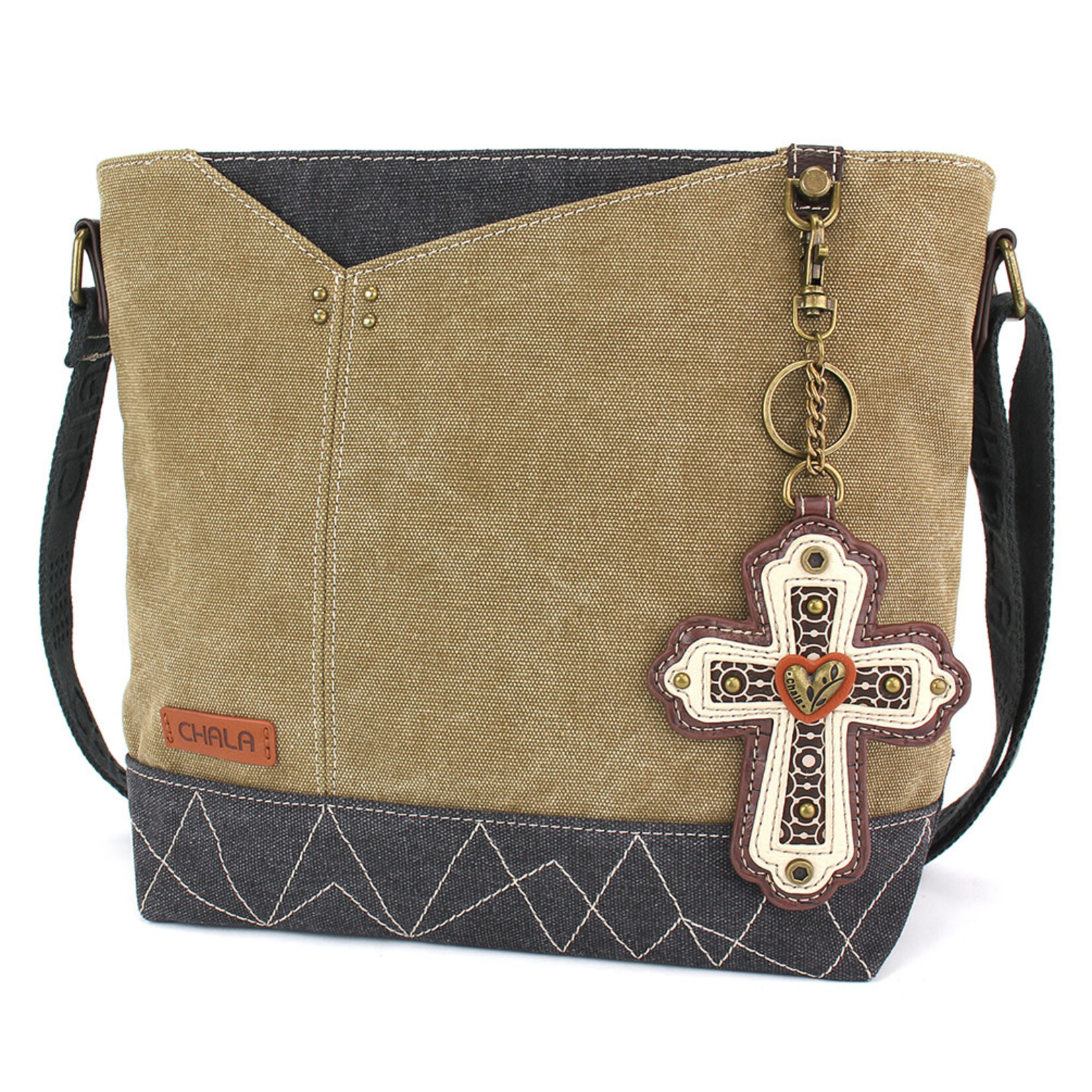 Chala Prism Crossbody - Chevron Cross - Olive