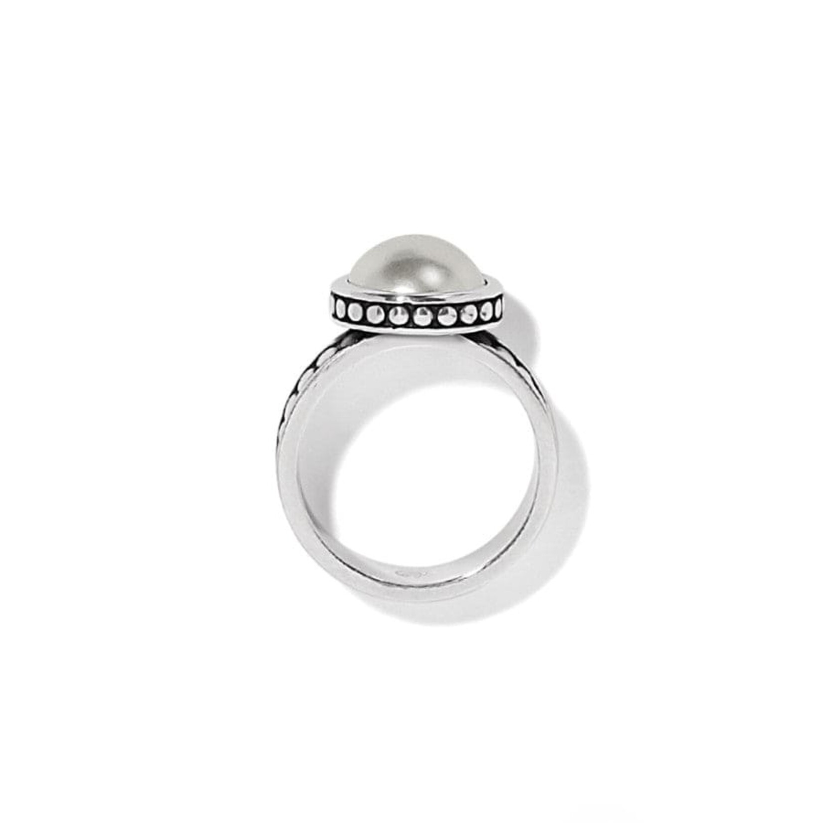 Brighton J63093 Pebble Dot Pearl Wide Band Ring - Size 6