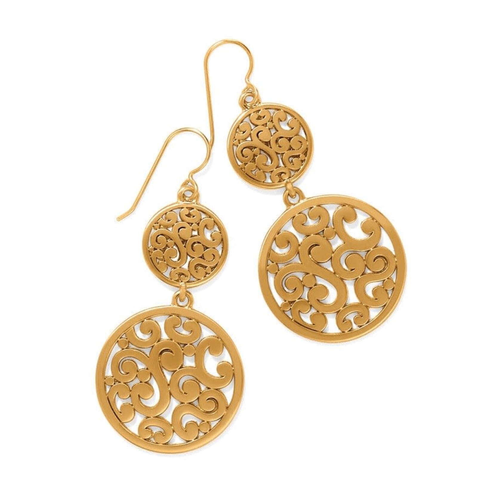 Brighton JA9904 Contempo Medallion Duo French Wire Earrings - Gold