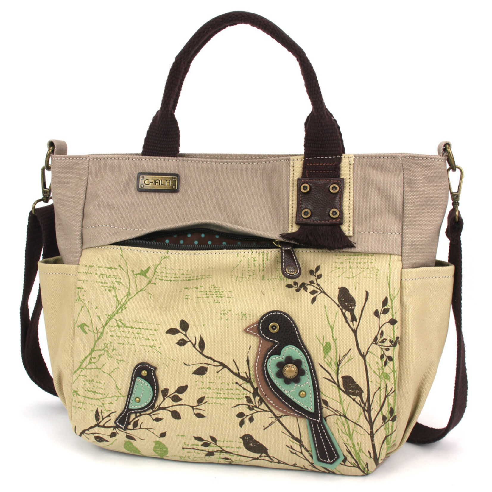 Chala Canvas Print Pocket Tote - Bird