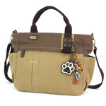 Chala Multi Pocket Tote - Olive - Charming Charms Paw / Love
