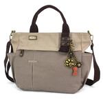 Chala Multi Pocket Tote - Dark Gray - Metal Charming Paw Print