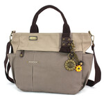 Chala Multi Pocket Tote - Dark Gray - Metal Charming Sunflower