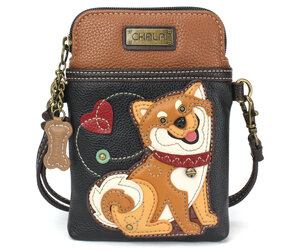 Chala Schnauzer Cellphone Crossbody Bag - Convertible Strap, Faux Leather, Indigo - View #4