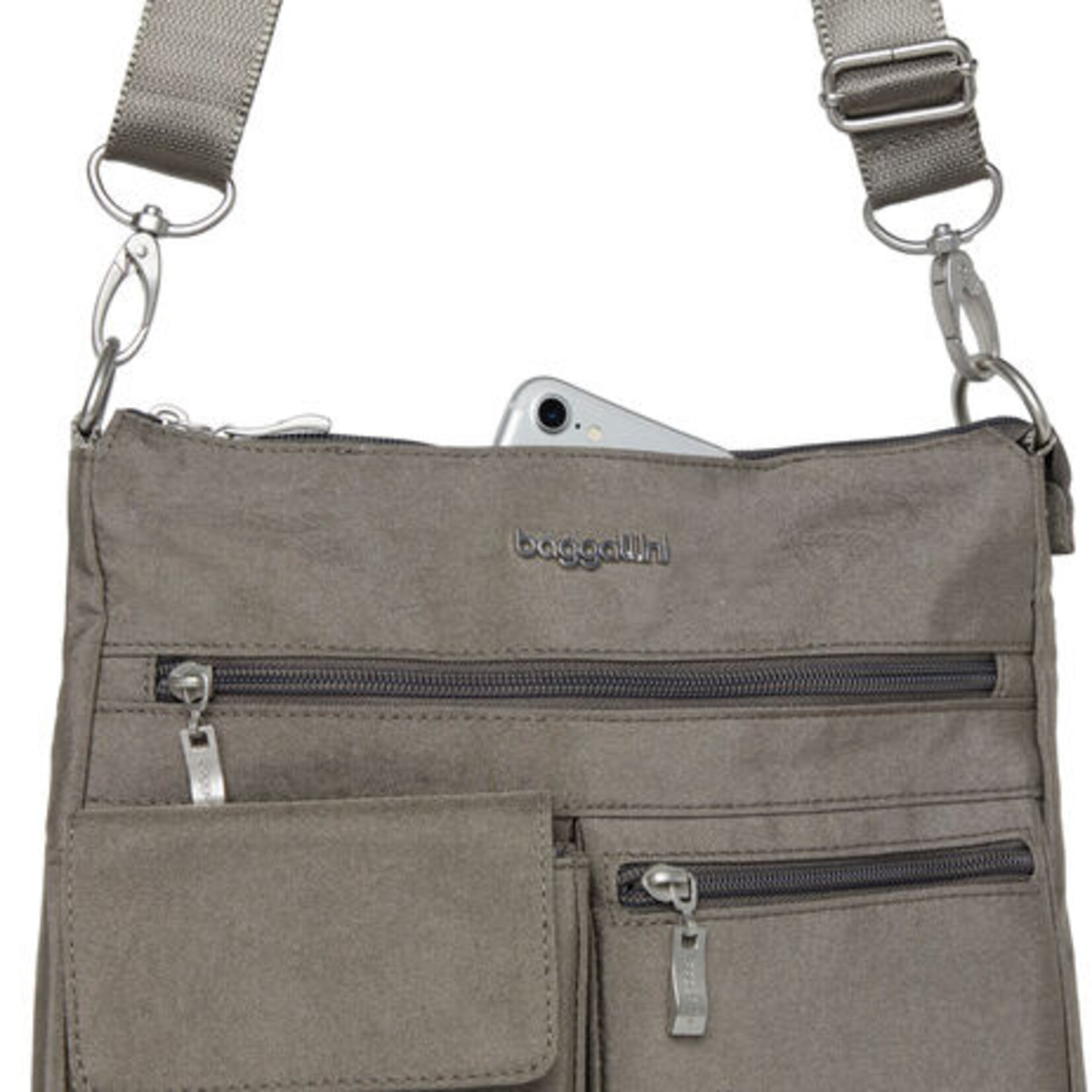 Baggallini Modern Everywhere Slim Crossbody - Sterling Shimmer