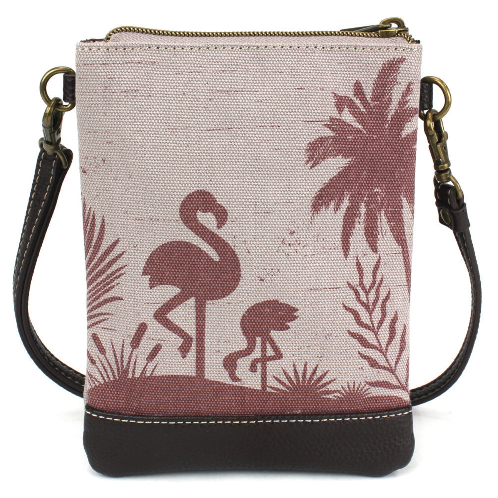 Chala Double Pocket Canvas Crossbody - Flamingo Group